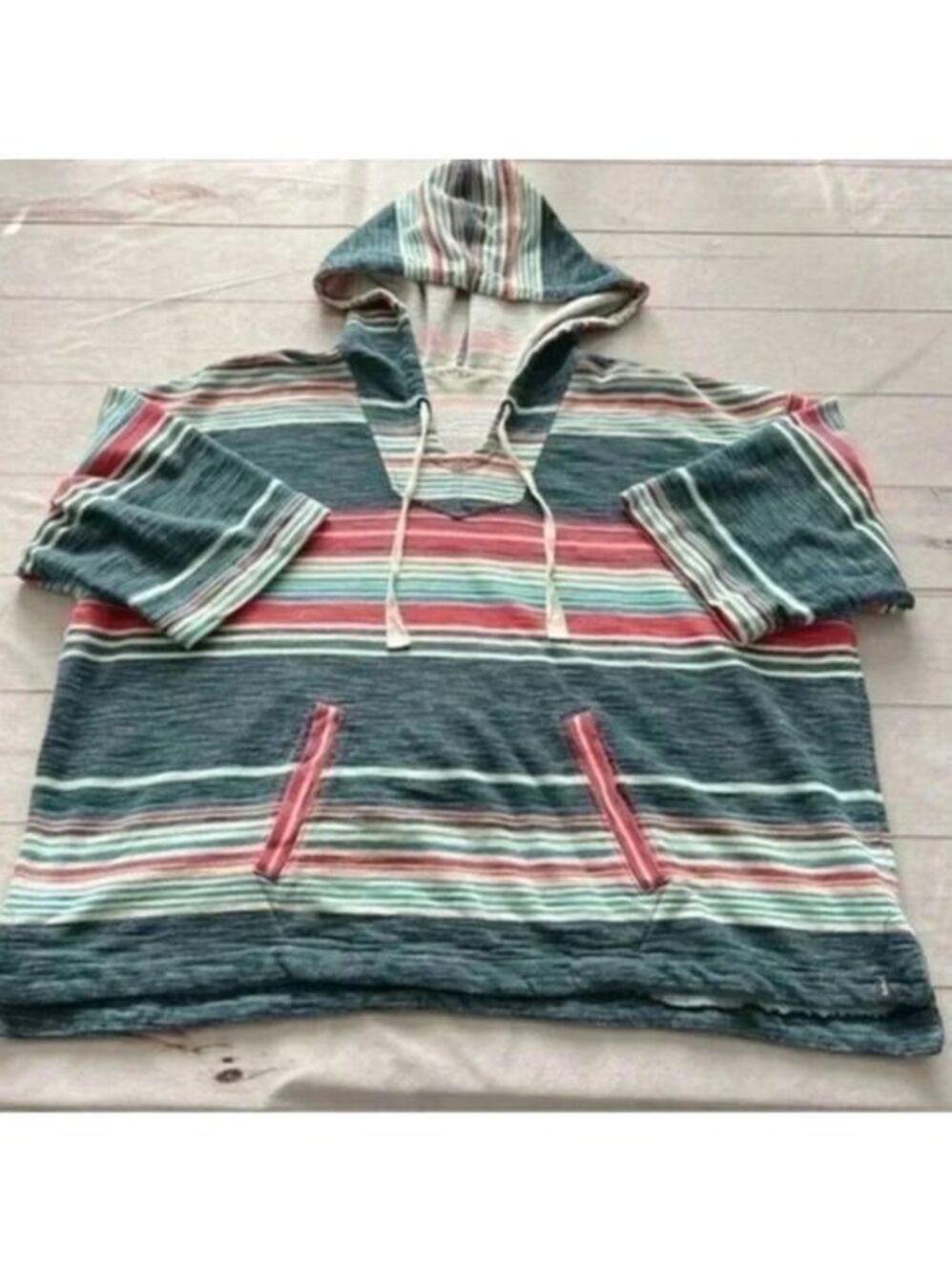 Woolrich Woman’s 100% organic cotton Quinn Eco Rich Harbor Stripe Poncho…